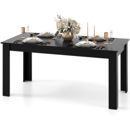 Costway 6 Seater Rectangular Dining Table Black - Wilko - thumbnail 4