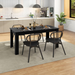 Costway 6 Seater Rectangular Dining Table Black - Wilko - thumbnail 5