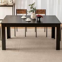 Costway 6 Seater Rectangular Dining Table Black - Wilko
