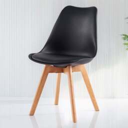 Eva Set of 6 Black Padded Dining Chairs - MCC - Wilko - thumbnail 1