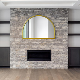 The Arcus Gold Arched Wall Mirror 125 x 90cm - MirrorOutlet - Wilko - thumbnail 3