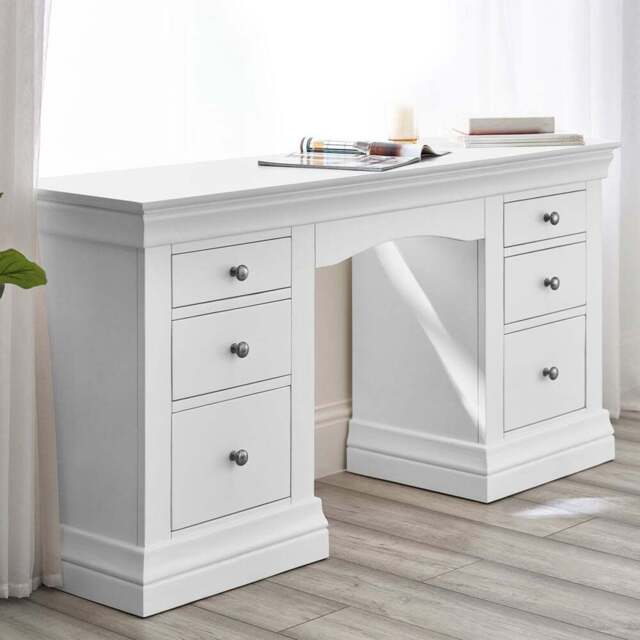 Julian Bowen Clermont Surf White Dressing Table - Size: 76 x 42 x 150cm - Wilko - image 1