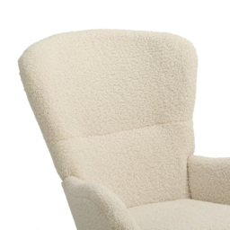 Living and Home Faux Wool Rocking Chair - Size: Single - White - Wilko - thumbnail 4