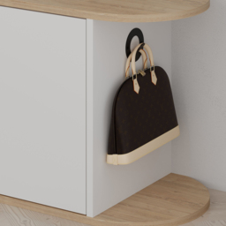 Decortie Nova 2 Door Oak White Modern Shoe Storage Bench with Hook - Size: 50 x 104 x 37cm - Multi - Wilko - thumbnail 4