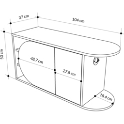 Decortie Nova 2 Door Oak White Modern Shoe Storage Bench with Hook - Size: 50 x 104 x 37cm - Multi - Wilko - thumbnail 7
