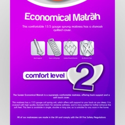 Sareer Matrah Small Single Small Single Coil Sprung Mattress - White - Wilko - thumbnail 7