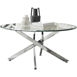 Furniturebox Alfredo Silver Round Coffee Table - Size: 90 x 90 x 45cm - Wilko - thumbnail 3