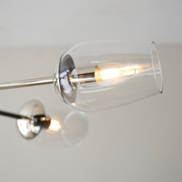 Merano Livorno Clear Glass Bright Nickel Plate Multi Arm Pendant Ceiling Light - Size: 81 x 81 x 78cm - Grey - Wilko - thumbnail 6
