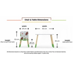 Kudl Kids 2 Seater Gruffalo Pattern Table and Chair Set - Size: 50 x 50 x 50cm - Green - Kidsaw - Wilko - thumbnail 5