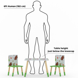 Kudl Kids 2 Seater Gruffalo Pattern Table and Chair Set - Size: 50 x 50 x 50cm - Green - Kidsaw - Wilko - thumbnail 6