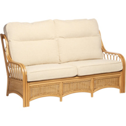 Desser Furniture Vale 3 Seater Light Oak Natural Rattan Cloud Sofa - Brown - Wilko - thumbnail 3