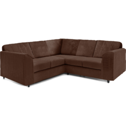 Luxor 5 Seater Chocolate Jumbo Cord Full Back L Shaped Corner Sofa Set - Brown - Wilko - thumbnail 3