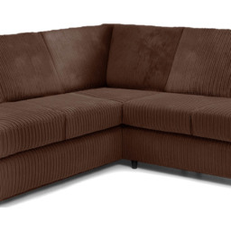 Luxor 5 Seater Chocolate Jumbo Cord Full Back L Shaped Corner Sofa Set - Brown - Wilko - thumbnail 5