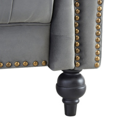 Home Detail Mayfair 3 Seater Grey Velvet Curved Sofa - Wilko - thumbnail 6