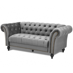 Home Detail Mayfair 3 Seater Grey Velvet Curved Sofa - Wilko - thumbnail 3