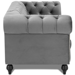 Home Detail Mayfair 3 Seater Grey Velvet Curved Sofa - Wilko - thumbnail 5