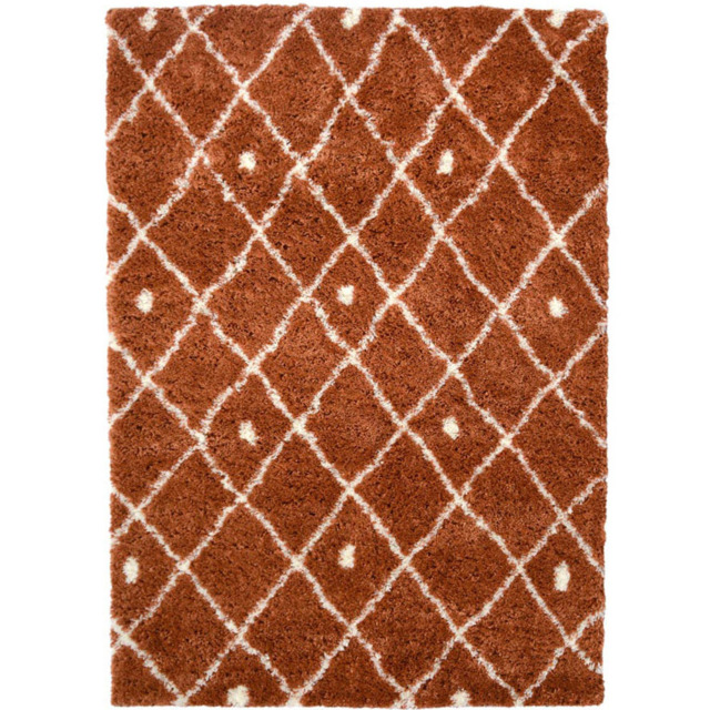 Homemaker Terracotta Snug Nomadic Shaggy Rug 120 x 170cm - Orange - Wilko - image 1