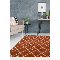 Homemaker Terracotta Snug Nomadic Shaggy Rug 120 x 170cm - Orange - Wilko - thumbnail 6