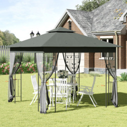 Outsunny 3 x 3m Grey Marquee Tent Garden Gazebo - Size: 280 x 300 x 300cm - Wilko - thumbnail 1