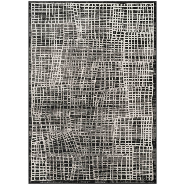 Mayfair Living Room Area Rug Metallic Sheen Contemporary Modern Mesh Design - Black 160cm x 230cm - Size: 230 x 160 x 0.7cm - Desire Rugs - Wilko - image 1