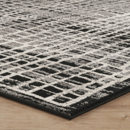 Mayfair Living Room Area Rug Metallic Sheen Contemporary Modern Mesh Design - Black 160cm x 230cm - Size: 230 x 160 x 0.7cm - Desire Rugs - Wilko - thumbnail 5