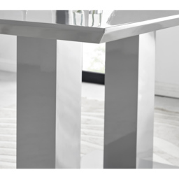Furniturebox Molini Fontana 6 Seater Dining Set Grey Gloss Cappuccino and Chrome - Brown - Wilko - thumbnail 4