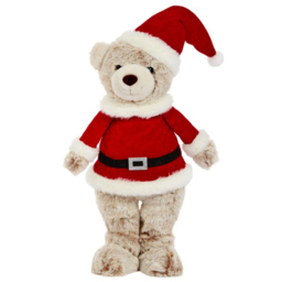 Marco Paul Teddy Santa Plush Ornament - Size: 35 x 20 x 14cm - White - Wilko - thumbnail 1