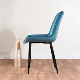 Furniturebox Arona Cesano 4 Seater Round Dining Set Blue and Black - Wilko - thumbnail 5
