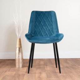 Furniturebox Arona Cesano 4 Seater Round Dining Set Blue and Black - Wilko - thumbnail 4
