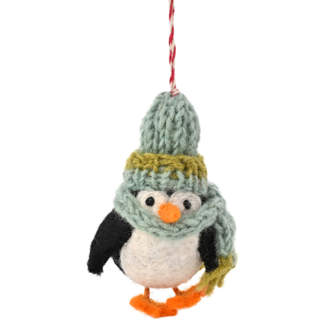 The Seasonal Gift Co. Toy Shop Hanging Pink Felt Penguin Christmas Tree Decoration - Size: 9 x 7 x 5cm - Black - Wilko - image 1