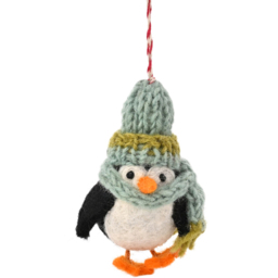 The Seasonal Gift Co. Toy Shop Hanging Pink Felt Penguin Christmas Tree Decoration - Size: 9 x 7 x 5cm - Black - Wilko - thumbnail 1