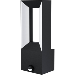 EGLO Riforano Black Exterior Wall Light with Sensor - Size: 11.0 x 9.5 x 29.0cm - Wilko - thumbnail 1