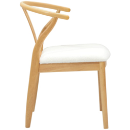 vidaXL Set of 2 Natural and White Rubberwood Curved Vintage Dining Chairs - Brown - Wilko - thumbnail 7