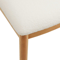 vidaXL Set of 2 Natural and White Rubberwood Curved Vintage Dining Chairs - Brown - Wilko - thumbnail 6