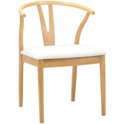 vidaXL Set of 2 Natural and White Rubberwood Curved Vintage Dining Chairs - Brown - Wilko - thumbnail 3