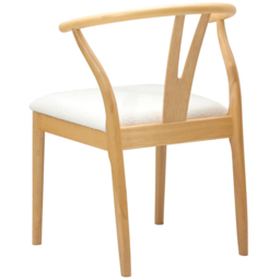vidaXL Set of 2 Natural and White Rubberwood Curved Vintage Dining Chairs - Brown - Wilko - thumbnail 5