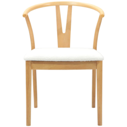 vidaXL Set of 2 Natural and White Rubberwood Curved Vintage Dining Chairs - Brown - Wilko - thumbnail 4