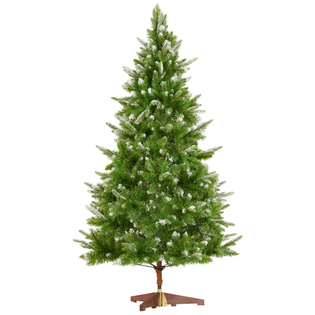 tectake Blitzen Frosted Tips Green Artificial Christmas Tree with Stand 6ft - Wilko - image 1
