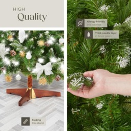 tectake Blitzen Frosted Tips Green Artificial Christmas Tree with Stand 6ft - Wilko - thumbnail 6