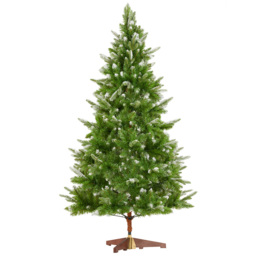 tectake Blitzen Frosted Tips Green Artificial Christmas Tree with Stand 6ft - Wilko - thumbnail 1