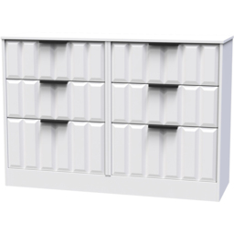 Crowndale New York 6 Drawer Matt White Chest of Drawers Ready Assembled - Wilko - thumbnail 3