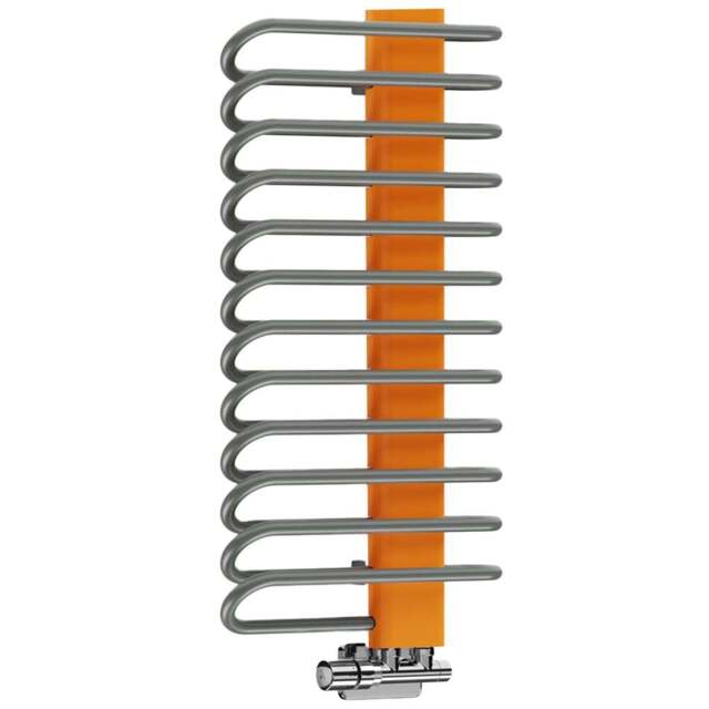 Terma Michelle 1245BTU Graphite and Orange Heated Towel Rail 780 x 400mm - Size: 78 x 40 x 12.6cm - Multi - Wilko - image 1
