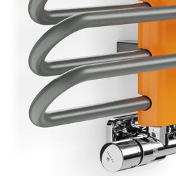 Terma Michelle 1245BTU Graphite and Orange Heated Towel Rail 780 x 400mm - Size: 78 x 40 x 12.6cm - Multi - Wilko - thumbnail 4