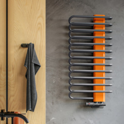Terma Michelle 1245BTU Graphite and Orange Heated Towel Rail 780 x 400mm - Size: 78 x 40 x 12.6cm - Multi - Wilko - thumbnail 3