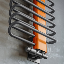 Terma Michelle 1245BTU Graphite and Orange Heated Towel Rail 780 x 400mm - Size: 78 x 40 x 12.6cm - Multi - Wilko - thumbnail 7