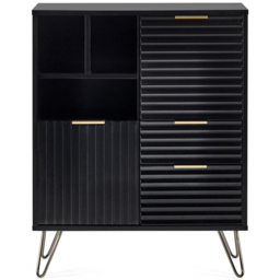 Julian Bowen Murano 2 Door 2 Drawer Matt Black Sideboard - Size: 40 x 80 x 100cm - Wilko - thumbnail 4