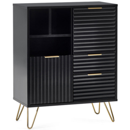Julian Bowen Murano 2 Door 2 Drawer Matt Black Sideboard - Size: 40 x 80 x 100cm - Wilko - thumbnail 3