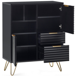 Julian Bowen Murano 2 Door 2 Drawer Matt Black Sideboard - Size: 40 x 80 x 100cm - Wilko - thumbnail 5