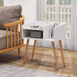 Costway Mid Century White 2 Tier Nightstand with Open Shelves - Size: 2 Shelf - Wilko - thumbnail 6