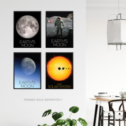 Artery8 NASA Solar System Sun Moon Lunar Orbiter Apollo 17 Wall Art Print 30 x 41cm 4 Pack - Size: 40.5 x 30.5 x 0.3cm - Multi - Wilko - thumbnail 4